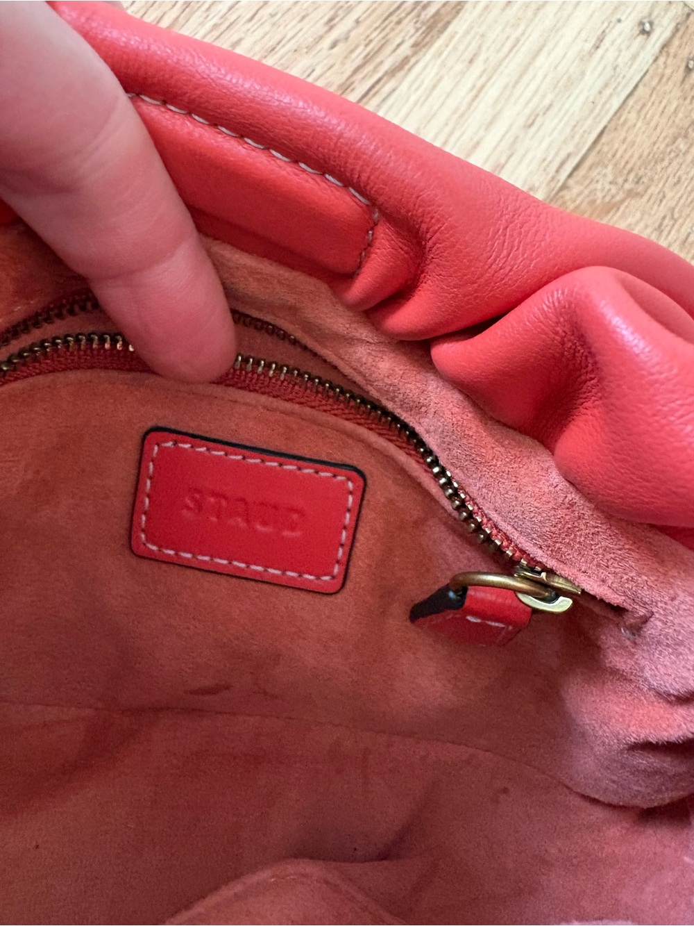 Staud Kiki blood orange red Ruched Crossbody Bag - Picture 5 of 11